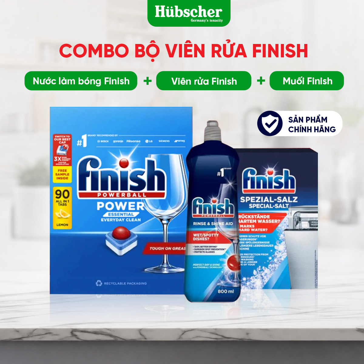 Bộ sản phẩm viên rửa Finish chính hãng
